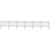 Vidaxl Gartenzaun mit Spears Top 10.2x1,2 m Stahl schwarz