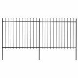 Vidaxl Gartenzaun mit Spears Top 3,4x1,5 m Stahlschwarz