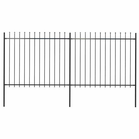 Vidaxl Gartenzaun mit Spears Top 3,4x1,5 m Stahlschwarz