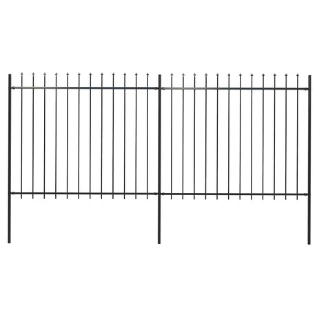 Vidaxxl Gartenzaun mit Speerspitze Stahl 359x150 cm schwarz