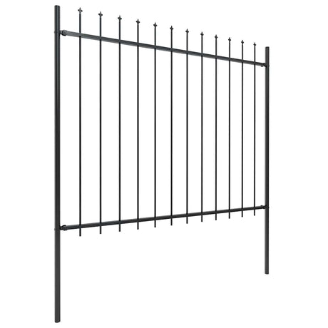 Vidaxxl Gartenzaun mit Speerspitze Stahl 359x150 cm schwarz
