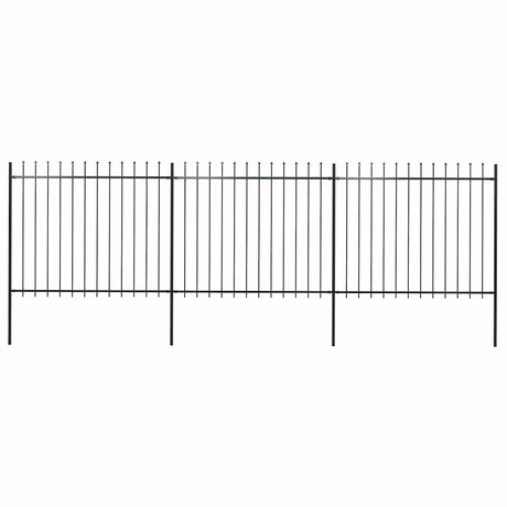 Vidaxl Gartenzaun mit Spears Top 5.1 x 1,5 m Stahlschwarz