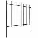 Vidaxl Gartenzaun mit Spears Top 5.1 x 1,5 m Stahlschwarz