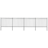Vidaxl Gartenzaun mit Spears Top 6,8x1,5 m Stahl schwarz