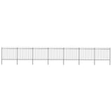 Vidaxl Gartenzaun mit Spears Top 11,9x1,5 m Stahl schwarz