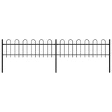 Vidaxl Gartenzaun mit runden oberen 3,4x0,6 m Stahlschwarz
