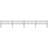 Vidaxl Gartenzaun mit runden Top 6,8x0,6 M Stahlschwarz