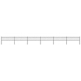 Vidaxl Gartenzaun mit runden Top 10.2x0,6 m Stahlschwarz