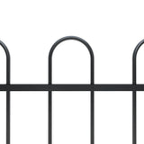 Vidaxl Gartenzaun mit runden Top 10.2x0,6 m Stahlschwarz