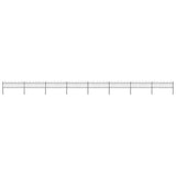 Vidaxl Gartenzaun mit runden Top 13,6x0,6 m Stahlschwarz