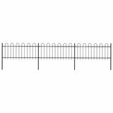 Vidaxl Gartenzaun mit runden Top 5,1 x 0,8 m Stahlschwarz