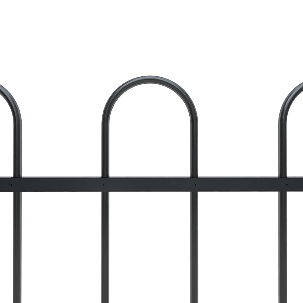 VidaXL Gartenzaun mit Ringaufsatz Stahl 537x80 cm schwarz