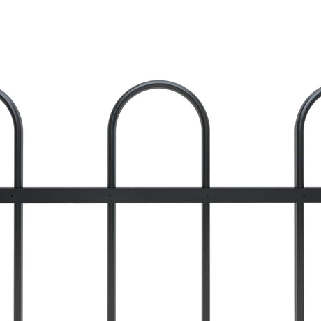 VidaXL Gartenzaun mit Ringaufsatz Stahl 537x80 cm schwarz