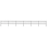 Vidaxl Gartenzaun mit runden Top 10.2x0,8 m Stahlschwarz