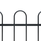 Vidaxl Gartenzaun mit runden Top 10.2x0,8 m Stahlschwarz
