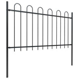 Vidaxl Gartenzaun mit runden oberen 3,4 x 1 Stahlschwarz