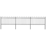 Vidaxl Gartenzaun mit runden Top 5,1x1 m Stahlschwarz