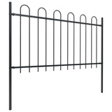 Vidaxl Gartenzaun mit runden Top 5,1x1 m Stahlschwarz