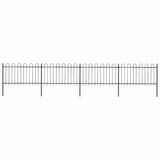 Vidaxl Gartenzaun mit runden Top 6,8x1 m Stahlschwarz