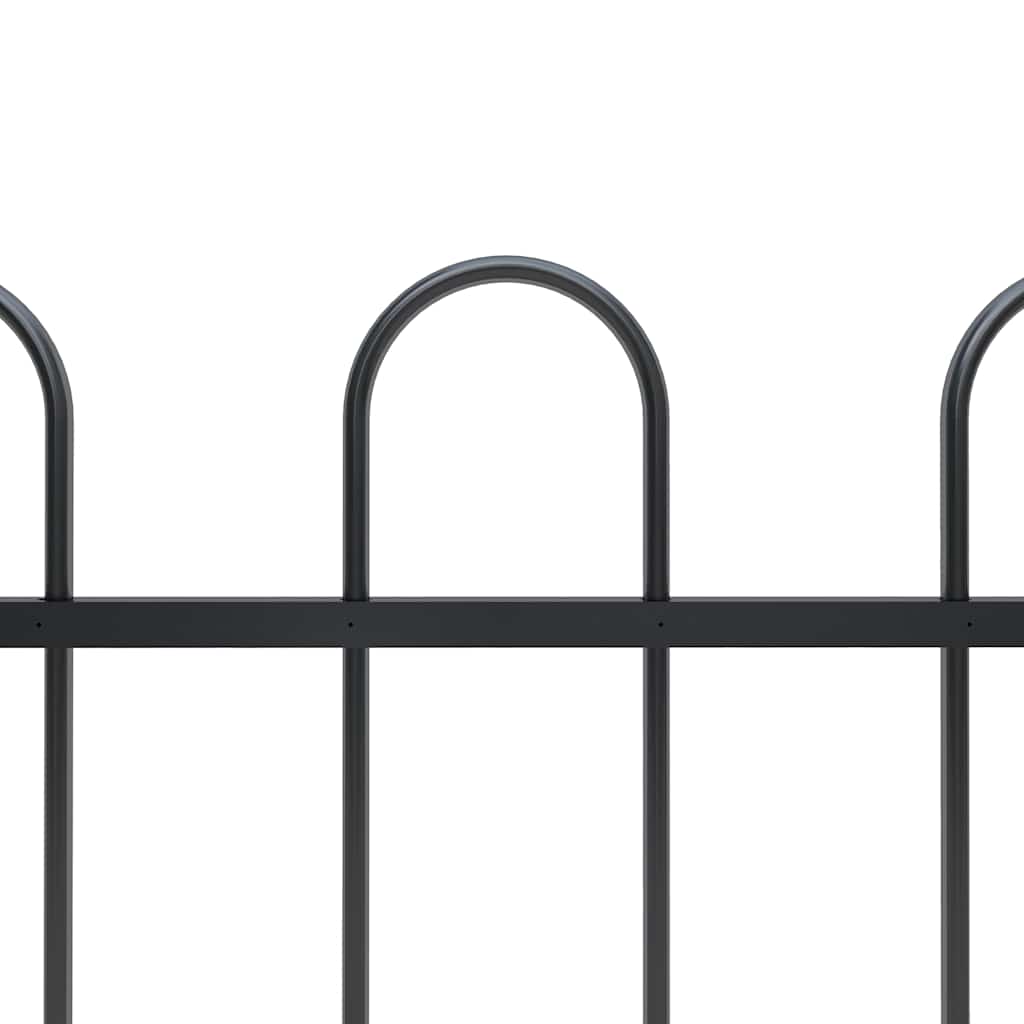 Vidaxxl Gartenzaun mit Ringaufsatz Stahl 714,5x100 cm schwarz
