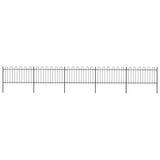 Vidaxl Gartenzaun mit runden Top 8,5x1 m Stahlschwarz
