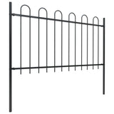 Vidaxl Gartenzaun mit runden Top 8,5x1 m Stahlschwarz