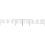 Vidaxl Gartenzaun mit runden Top 10,2x1 m Stahlschwarz