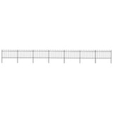 Vidaxl Gartenzaun mit runden Top 11,9x1 m Stahlschwarz