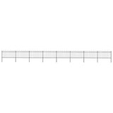 Vidaxl Gartenzaun mit runden Top 13,6x1 m Stahlschwarz