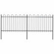 Vidaxxl Gartenzaun mit Ringaufsatz Stahl 359x120 cm schwarz