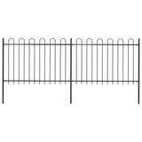 Vidaxxl Gartenzaun mit Ringaufsatz Stahl 359x120 cm schwarz