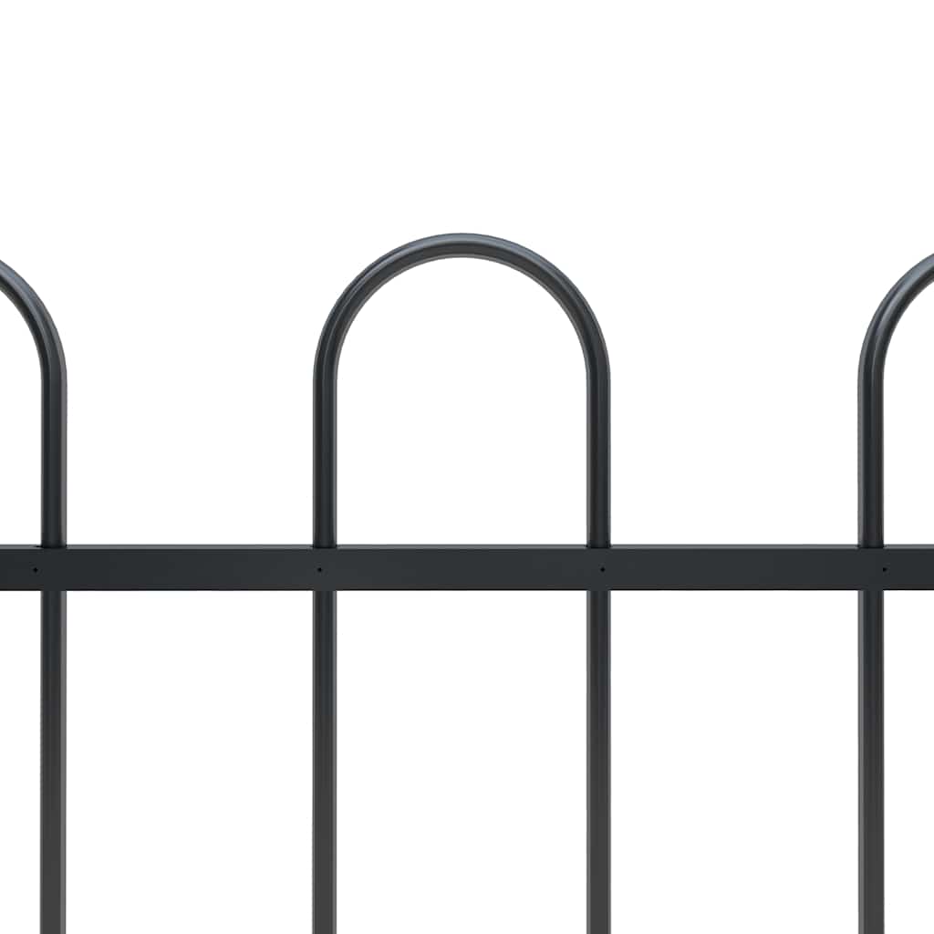 Vidaxxl Gartenzaun mit Ringaufsatz Stahl 359x120 cm schwarz