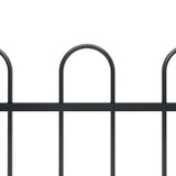 Vidaxxl Gartenzaun mit Ringaufsatz Stahl 359x120 cm schwarz