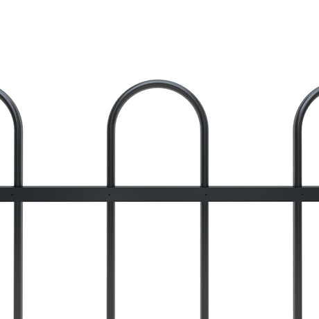 Vidaxxl Gartenzaun mit Ringaufsatz Stahl 359x120 cm schwarz