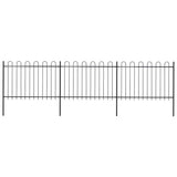 VidaXL Gartenzaun mit Ringaufsatz Stahl 537x120 cm schwarz