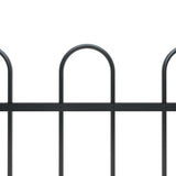VidaXL Gartenzaun mit Ringaufsatz Stahl 537x120 cm schwarz