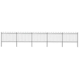 Vidaxl Gartenzaun mit runden Top 8,5 x 1,2 m Stahlschwarz