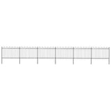 Vidaxl Gartenzaun mit runden Top 10,2 x 1,2 m Stahlschwarz