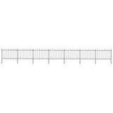 Vidaxl Gartenzaun mit runden Top 11,9x1,2 m Stahlschwarz