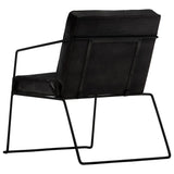 Vidaxl fauteuil echt leer zwart