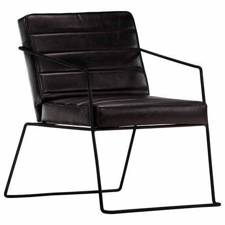 Vidaxl fauteuil echt leer zwart