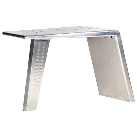 Vidaxl bureau luchtvaartstijl 112x50x76 cm metaal zilverkleurig