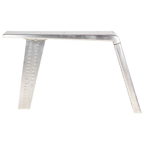 Vidaxl bureau luchtvaartstijl 112x50x76 cm metaal zilverkleurig