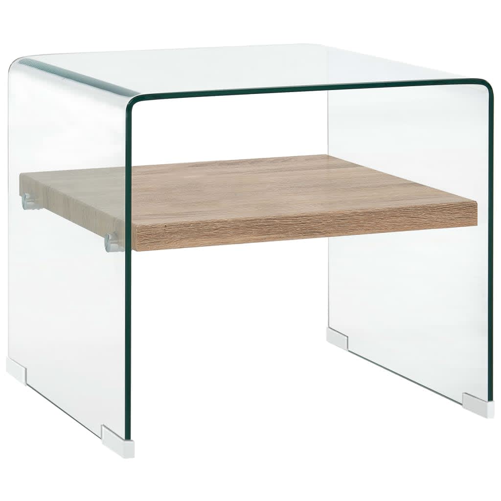 Vidaxl salontafel 50x50x45 cm gehard glas transparant