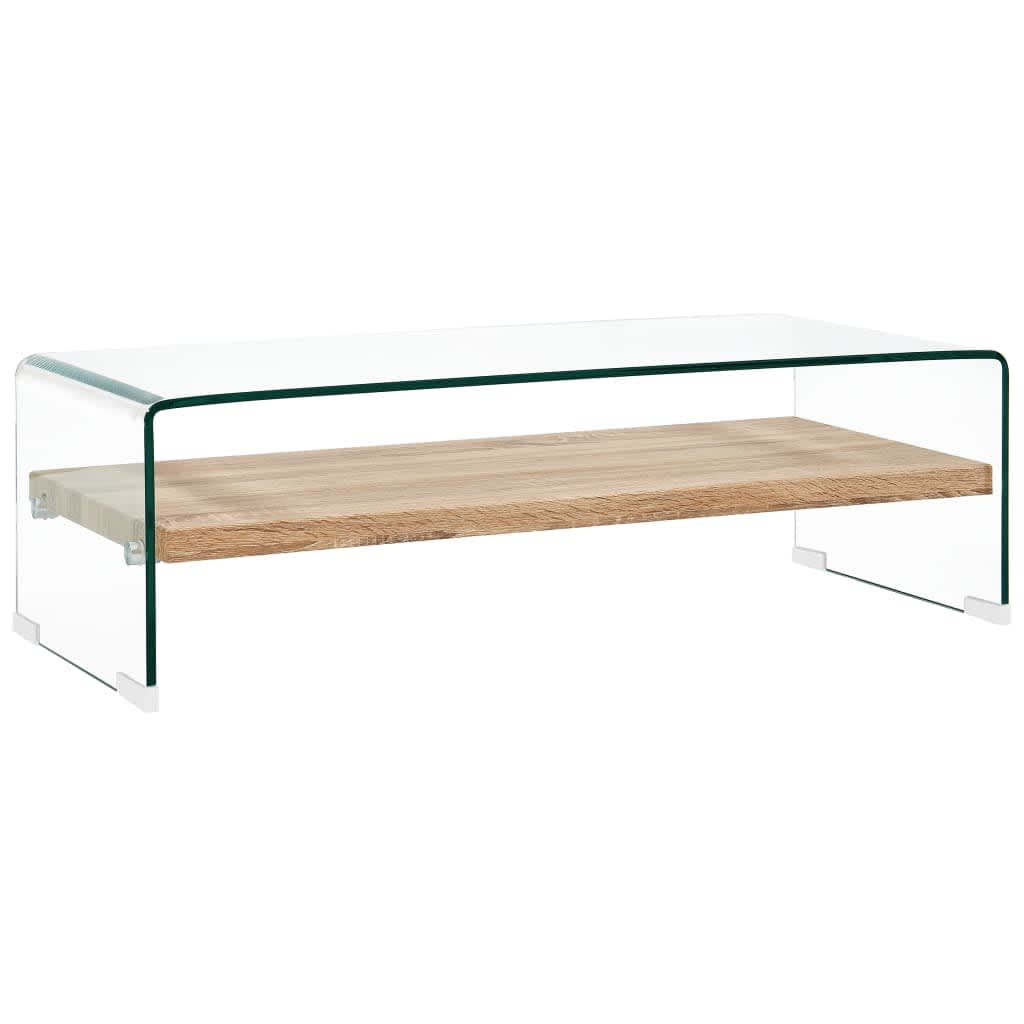 Vidaxl salontafel 98x45x31 cm gehard glas transparant