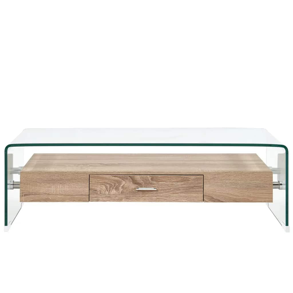 Vidaxl salontafel 98x45x31 cm gehard glas transparant