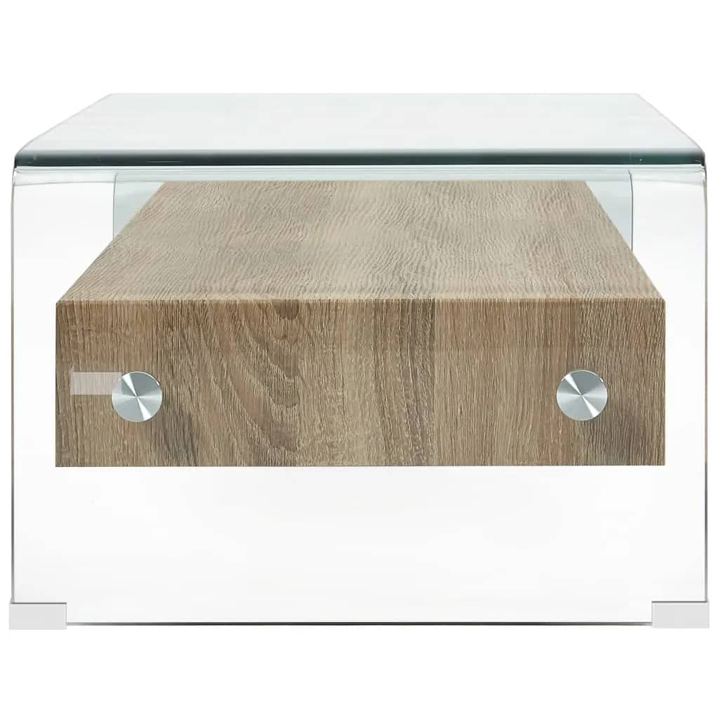 Vidaxl salontafel 98x45x31 cm gehard glas transparant