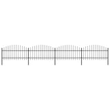Vidaxl Gartenzaun mit Spears Top (1-1.25) x6,8 m Stahlschwarz