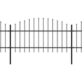 Vidaxl Gartenzaun mit Speerentop (1-1.25) x8,5 m Stahlschwarz