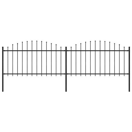 Vidaxl Gartenzaun mit Speerentop (1,25-1,5) x3,4 m Stahlschwarz